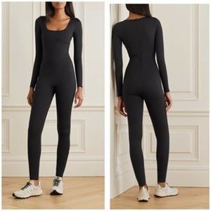 Skims All In One Black Square Neck Jumpsuit Women's NWT Size M Long Sleeve